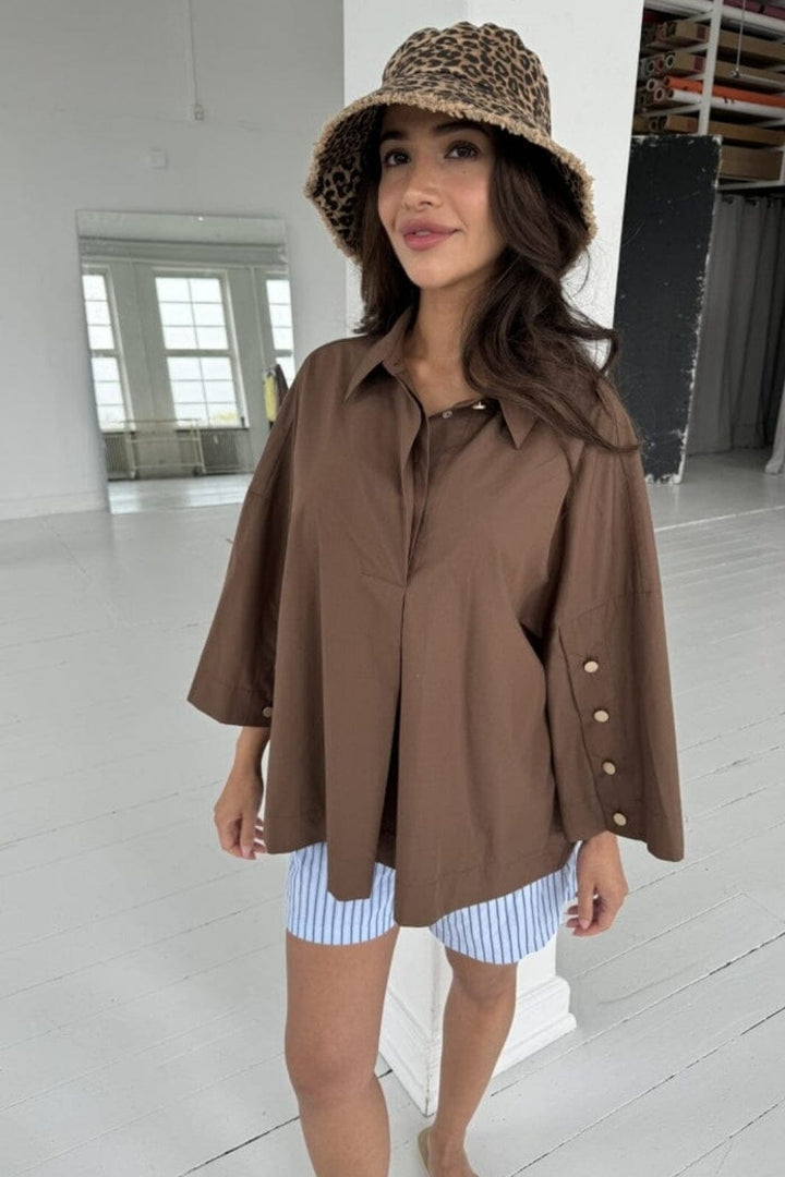 Continue - Klara Shirt 15039 - Brown Skjorter