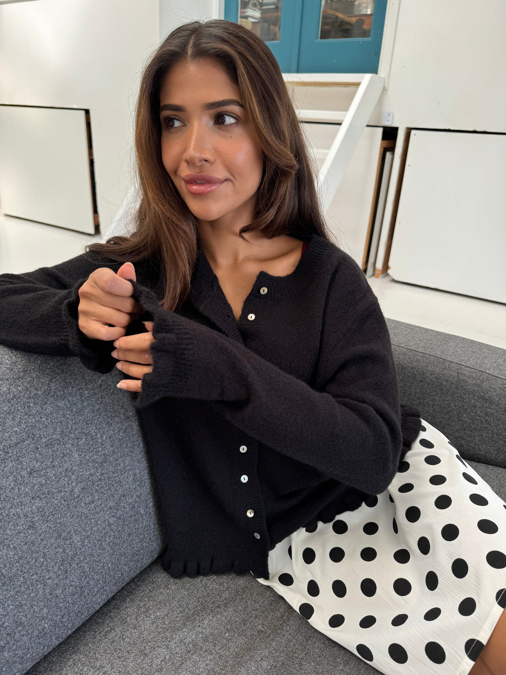 Continue - Sisse Knit 14896 - Black Strikbluser