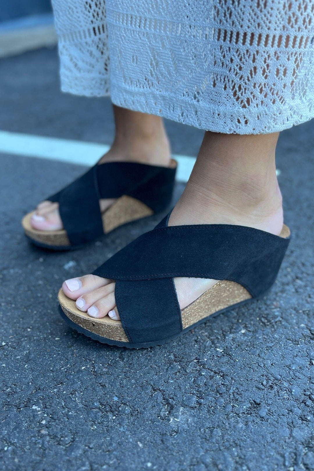 Copenhagen Shoes - Frances 23 Suede - 0001 Black Sandaler