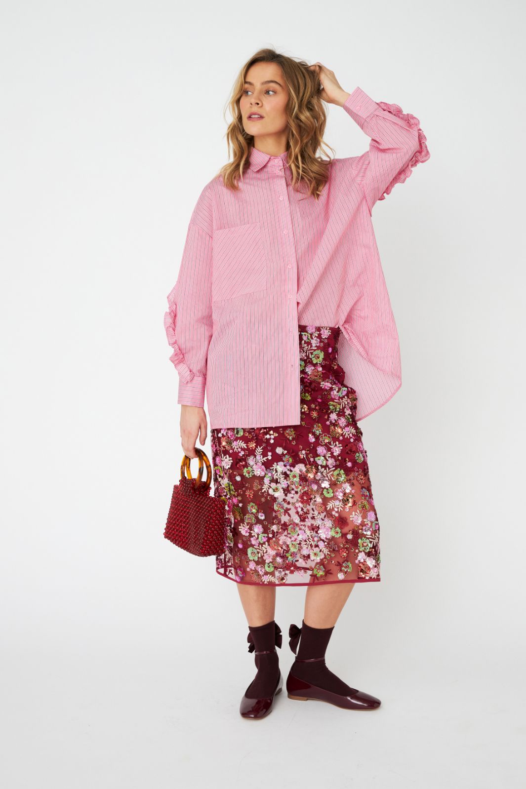 Cras - Tulum Shirt C476 - 4018 Pink Red Stripe Skjorter