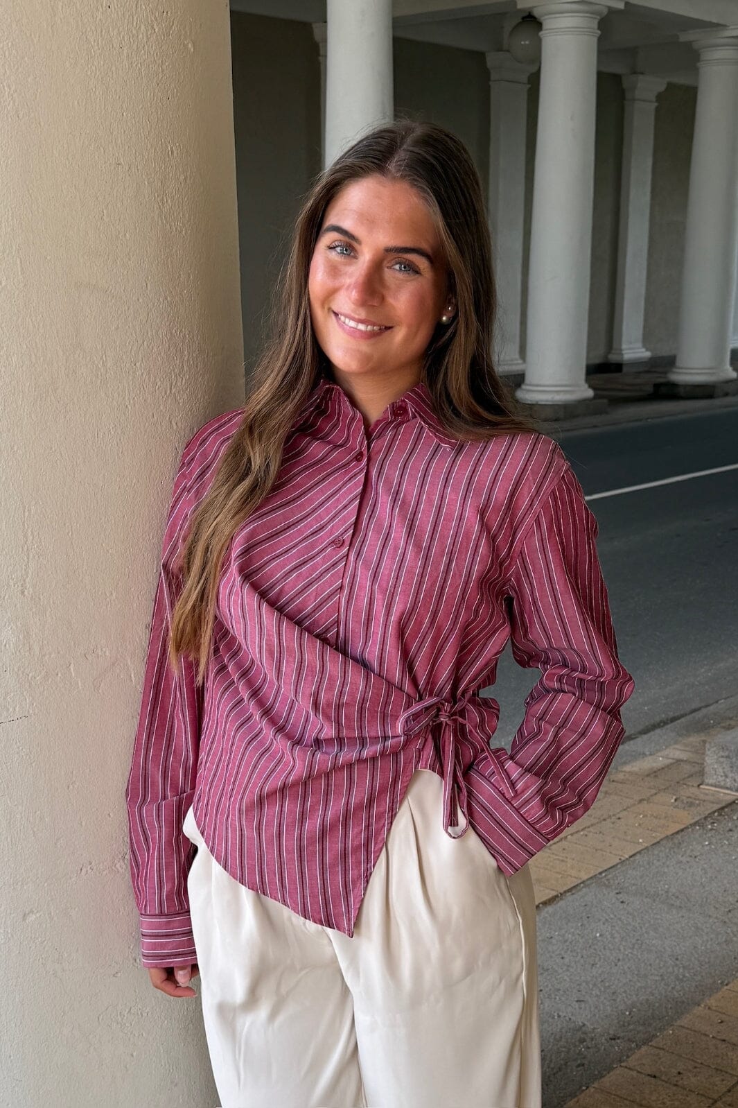 Dear Molly - Lily 162544B - Wine Red W.strip Skjorter