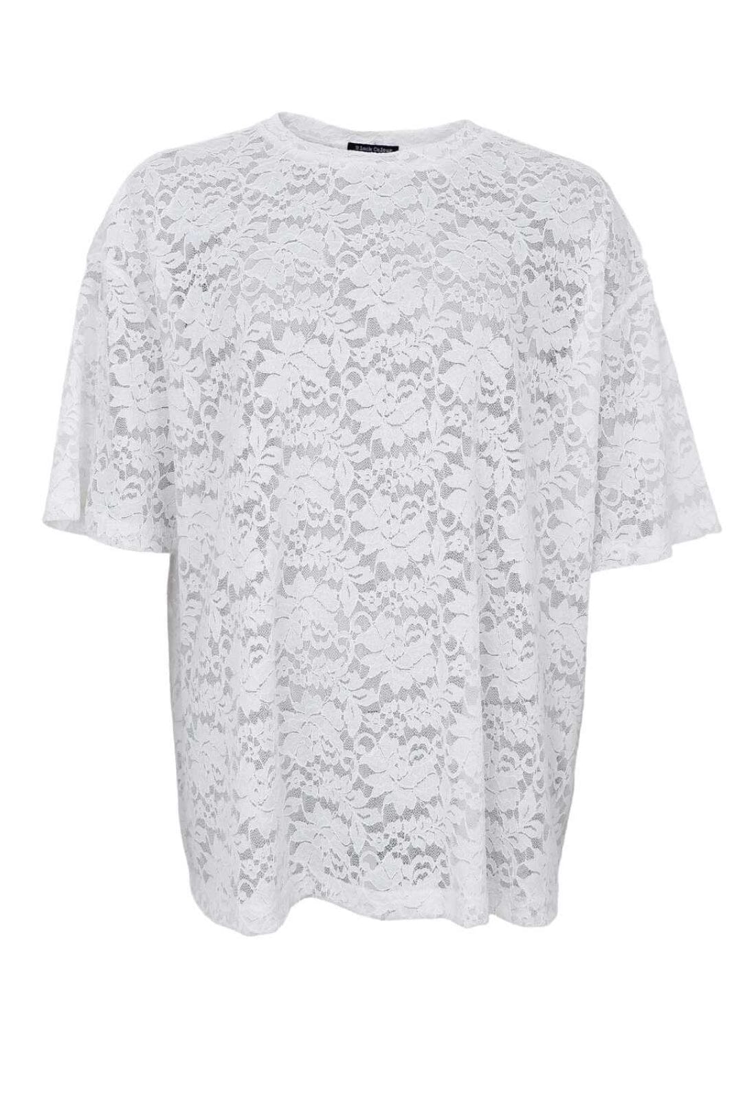 Black Colour - Bcroxie Lace Tee 40796 - Shirts - White