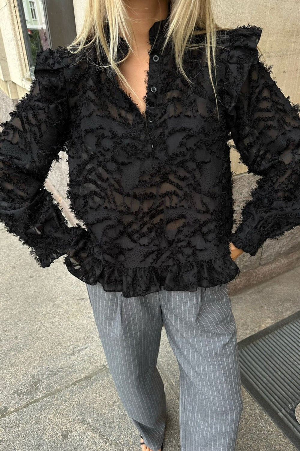 Forudbestilling - BYIC - Nuna Shirt - Feathery Black Skjorter