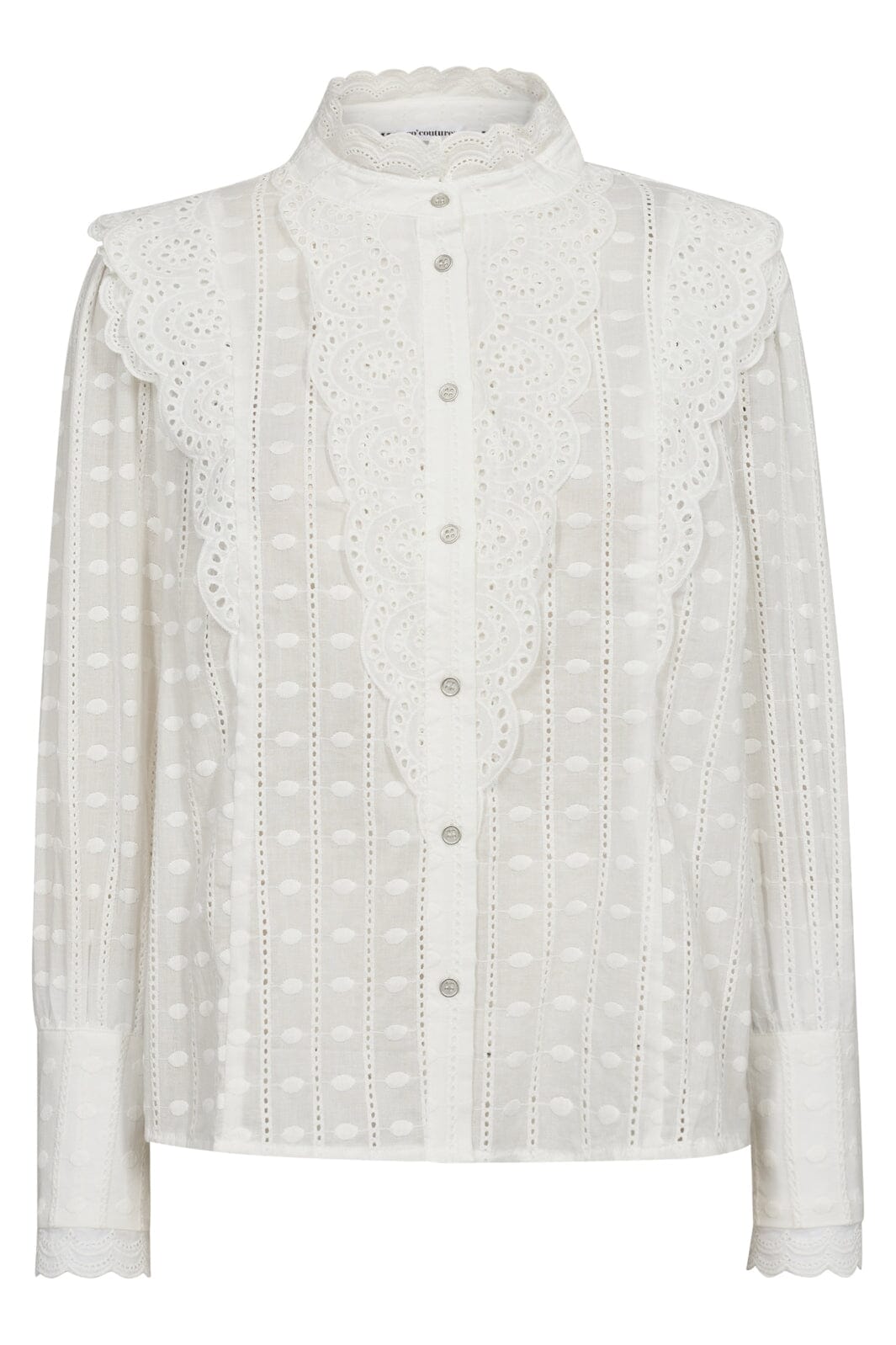 Forudbestilling - Co´couture - Chaincc Dot Anglaise Shirt 35640 - 4000 White Skjorter