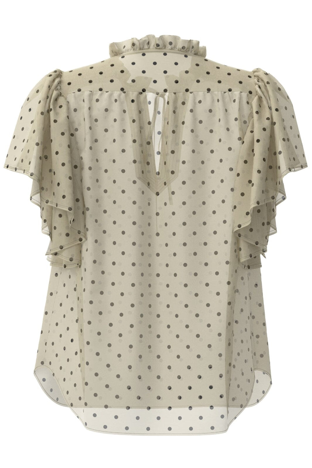 Forudbestilling - Co´couture - Dionnecc Dot Ss Frill Top 35664 - 108 Powder Toppe