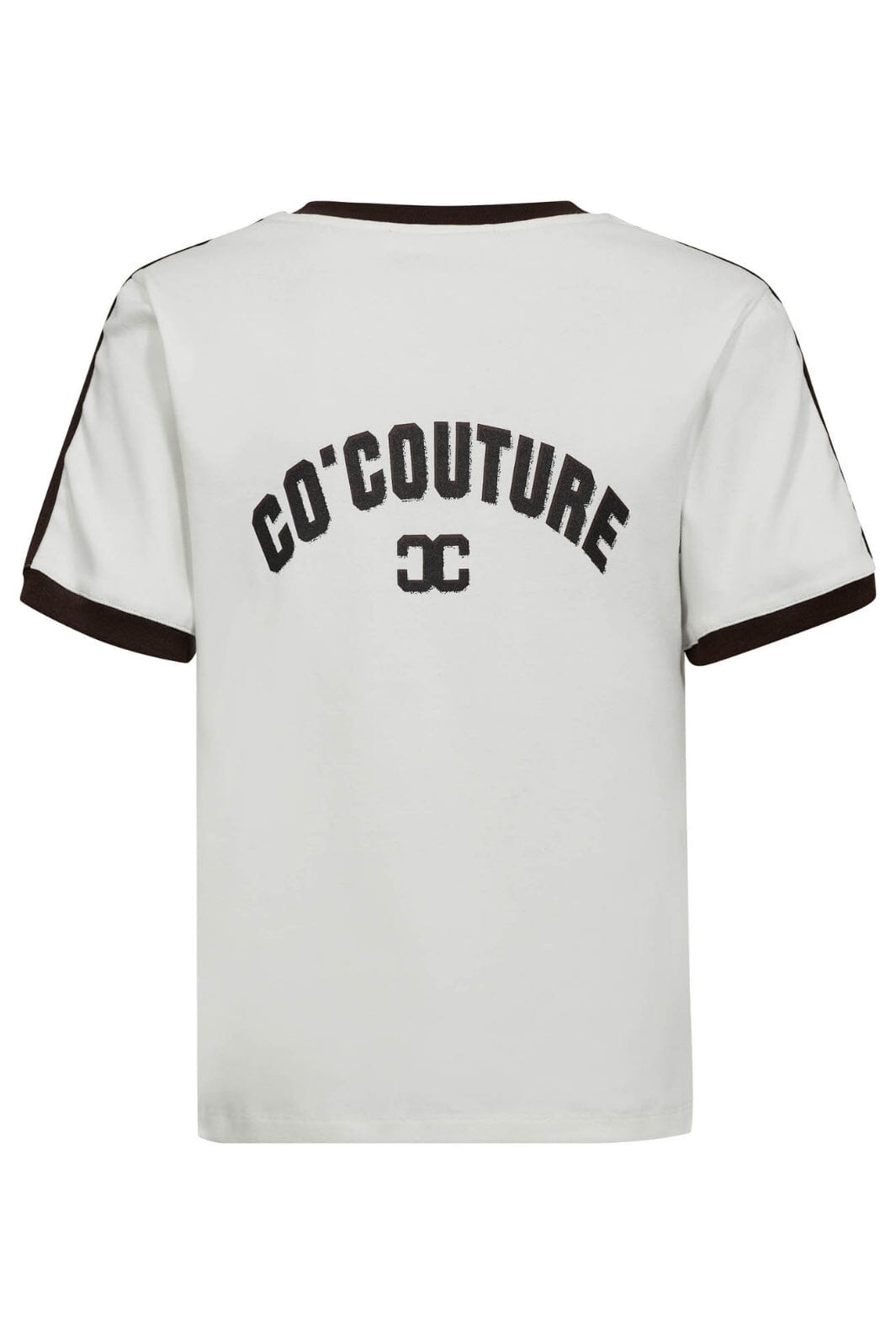 Co´Couture - Edgecc Stripe V-Tee 33161 - 1183 - Offwhite Mocca