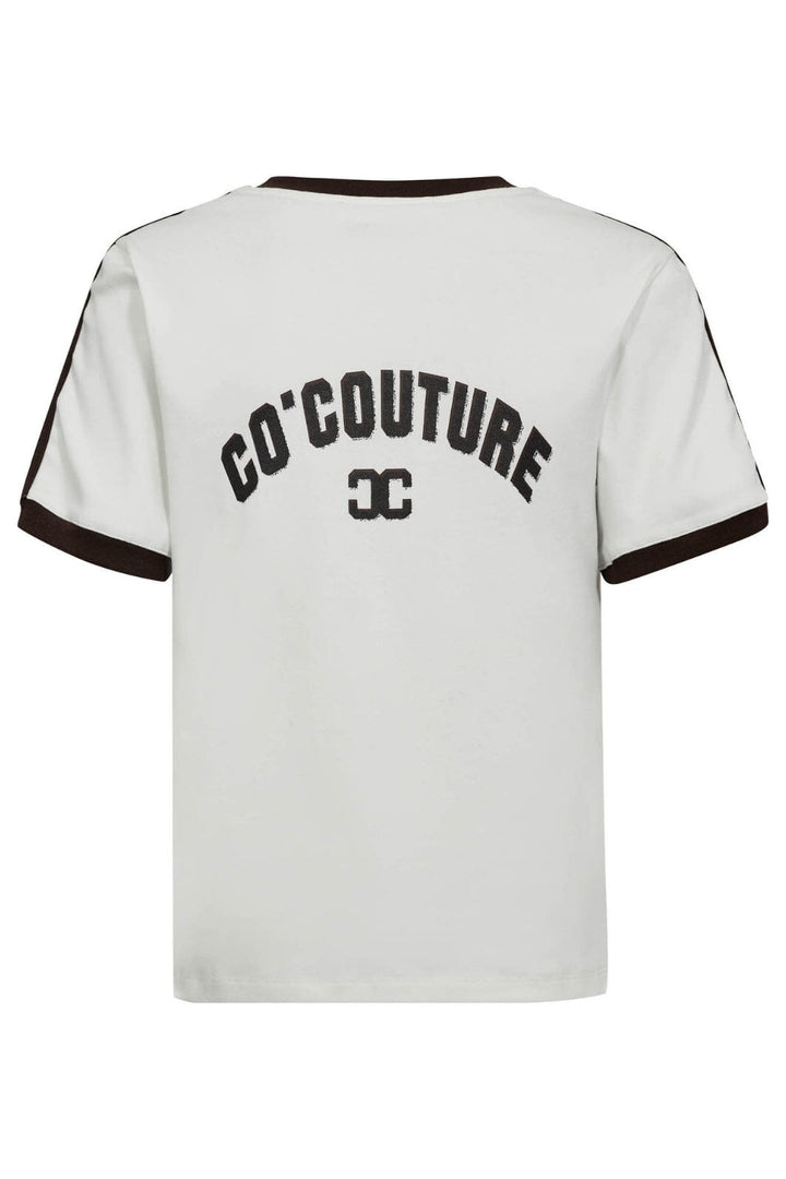 Co´Couture - Edgecc Stripe V-Tee 33161 - 1183 - Offwhite Mocca