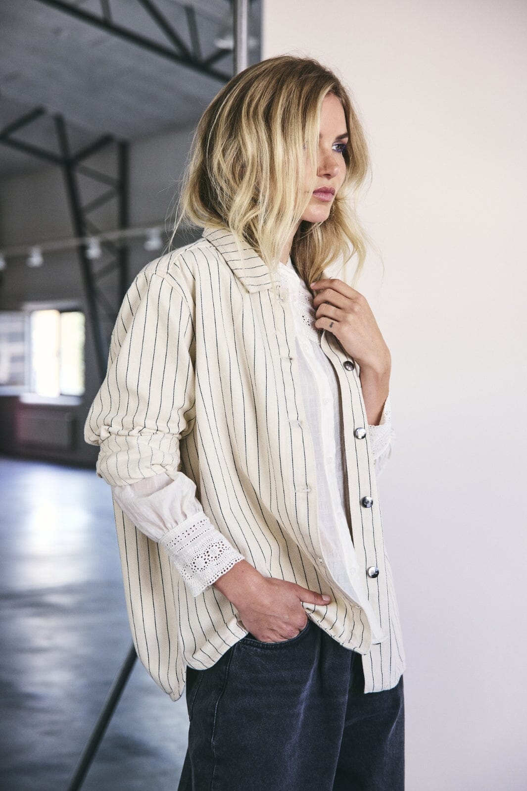 Co´couture - Lightcc Pin Shirt 35733 - 199 Bone