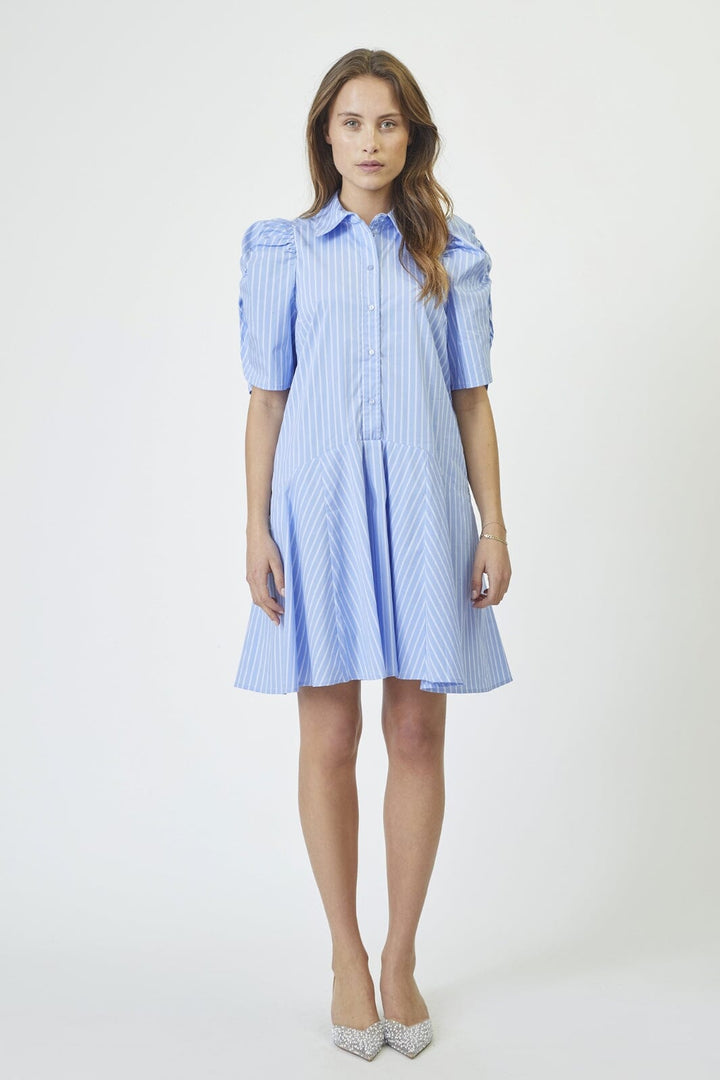 Co´Couture - Micacc Stripe Ss Shirt Dress 36551 - 23 - Pale Blue
