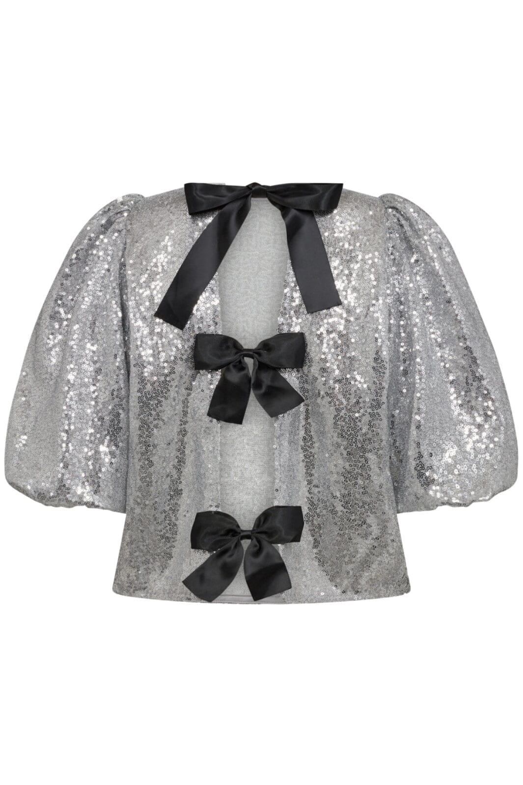 Co´couture - Steviecc Sequin Bow Blouse 35333 - 930 Silver