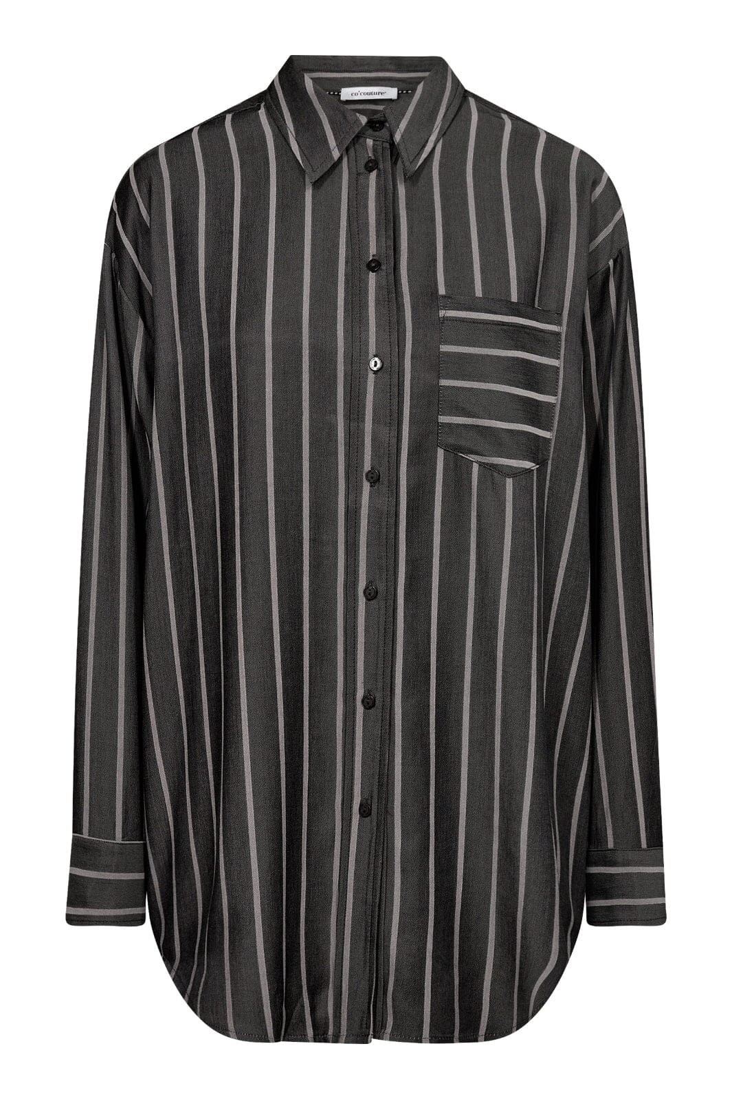 Co´couture - Suecc Stripe Oversize Shirt 35696 - 96 Black