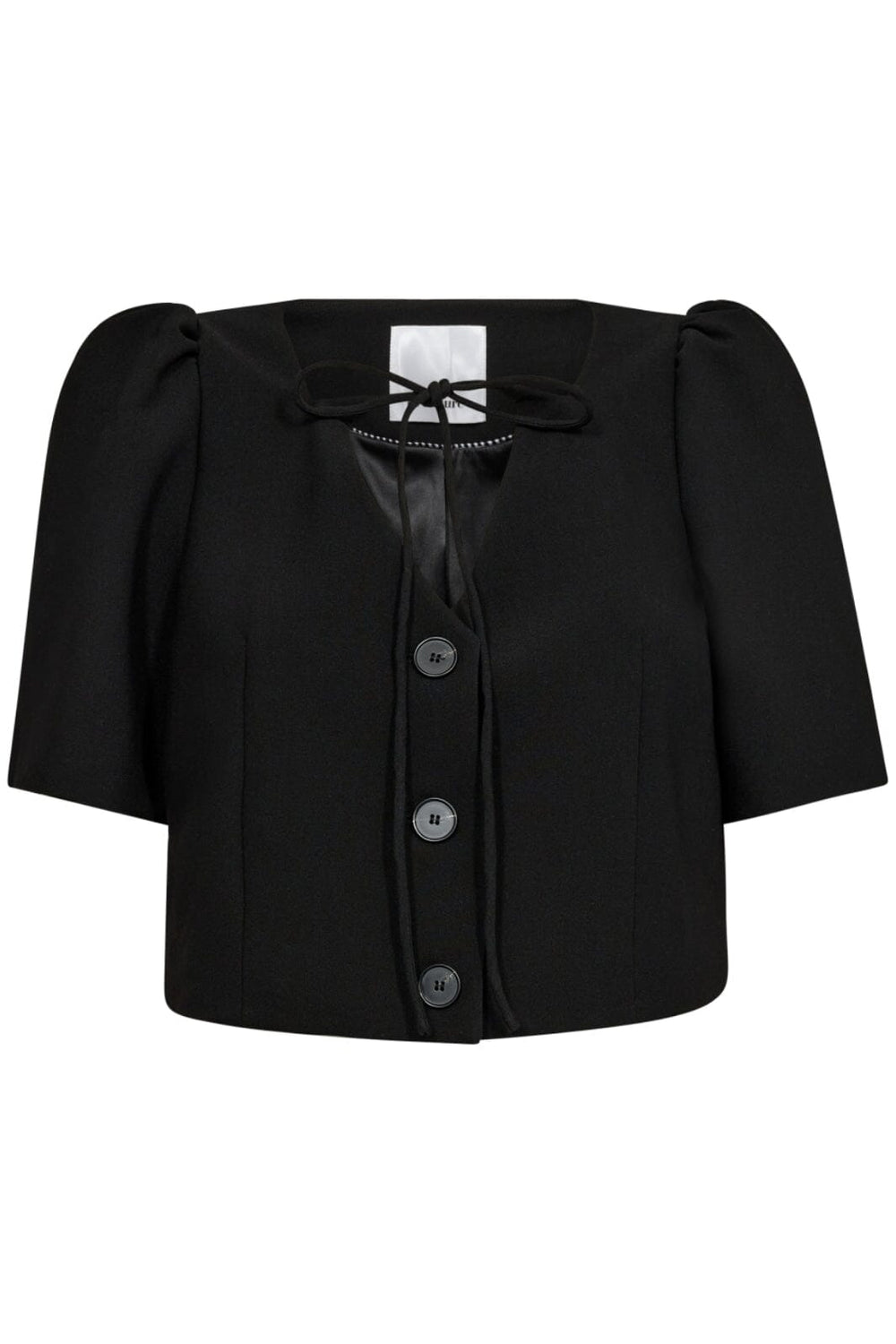 Forudbestilling - Co´couture - Volacc Crop Tie Ss Blazer 30193 - 96 Black Blazere