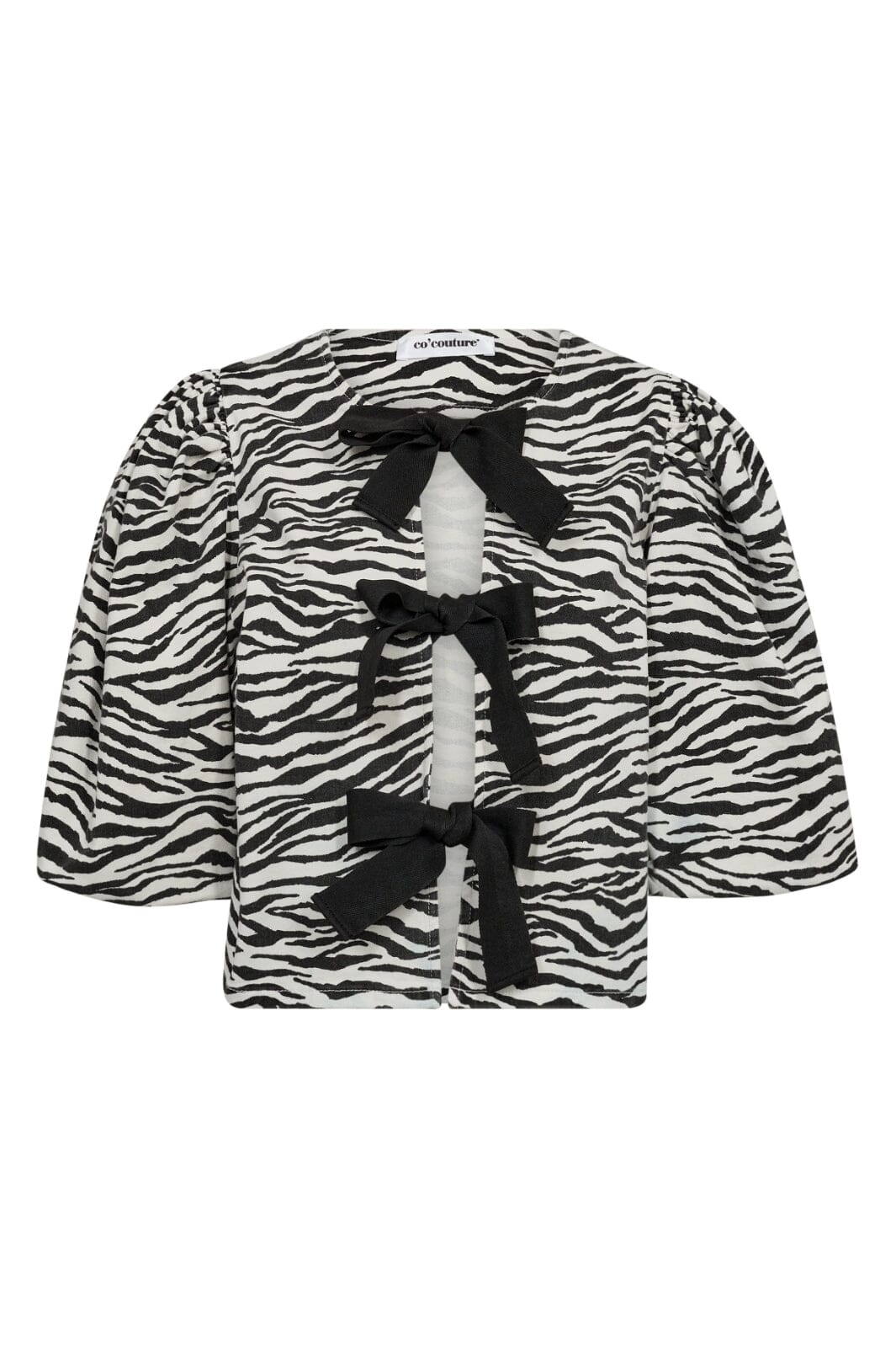 Forudbestilling - Co´couture - Zioncc Zebra Bow Blouse 35660 - 1196 Offwhite-Black Skjorter