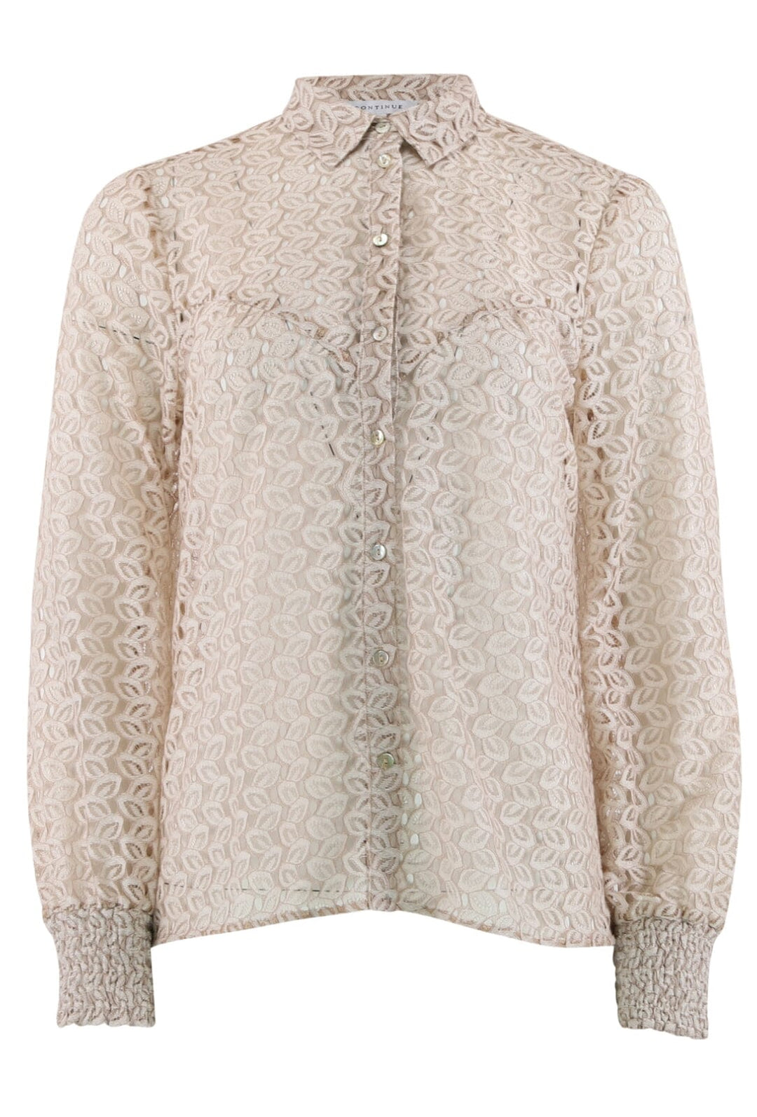 Forudbestilling - Continue - Jeannie Shirt Lace - Nougat Skjorter