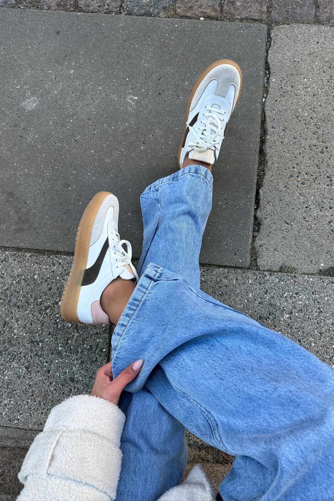 Forudbestilling - Copenhagen Shoes - The Power Sneak CS8612 - 0022 - White-Dk.Army-Peach Sneakers