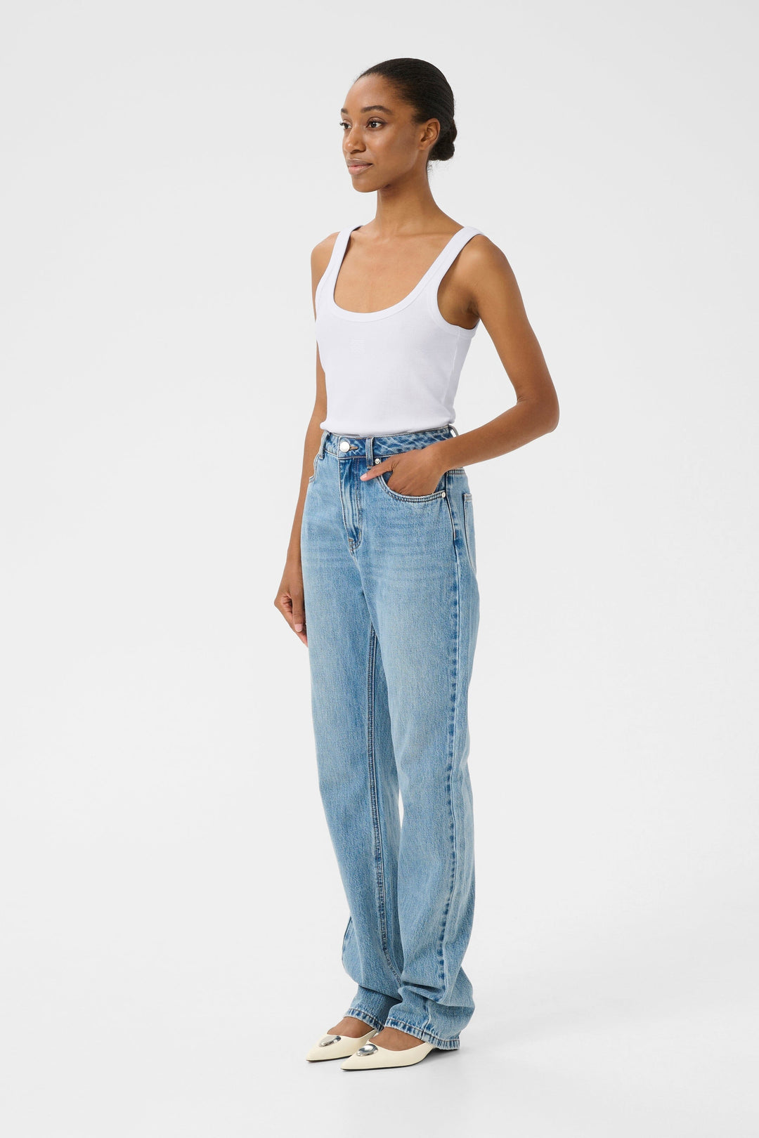 Forudbestilling - Gestuz - Gzdrew Logo Top 2.0 - 110601 Bright White Toppe