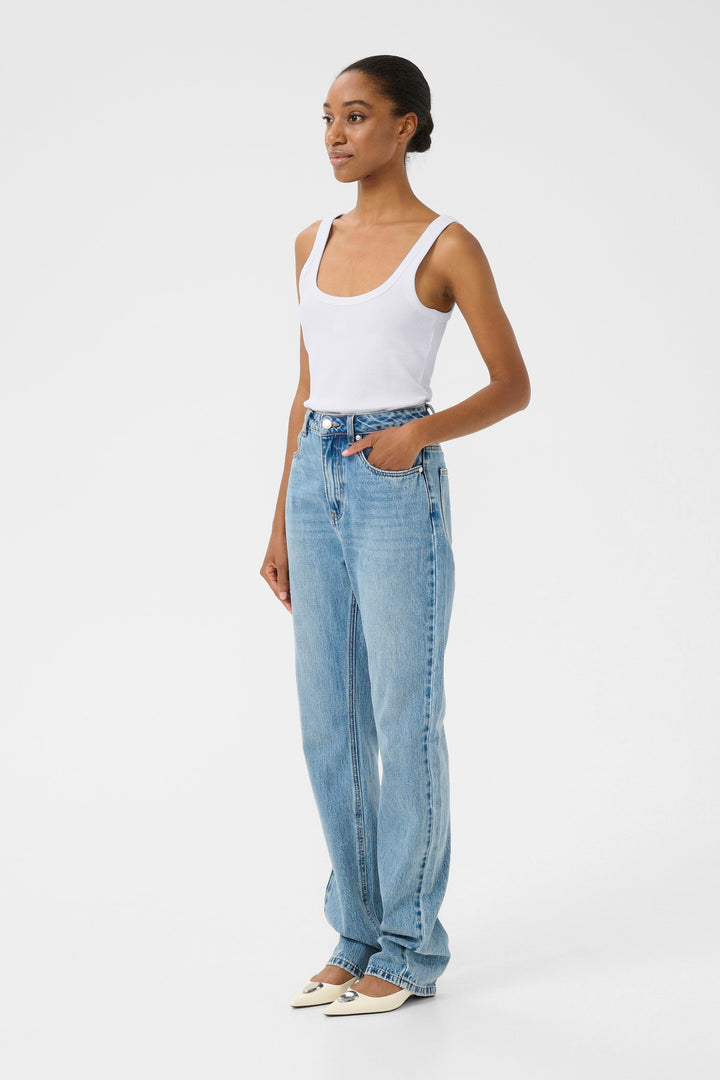 Forudbestilling - Gestuz - Gzdrew Logo Top 2.0 - 110601 Bright White Toppe