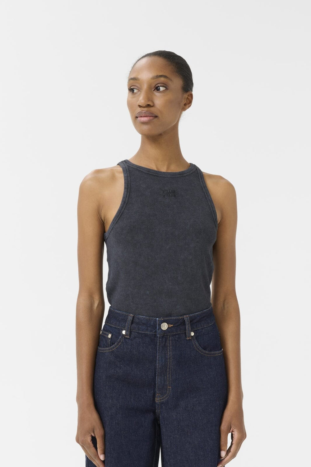 Gestuz - Gzdrew Washed Logo Tank 10910365 - 107858 - Grey Washed