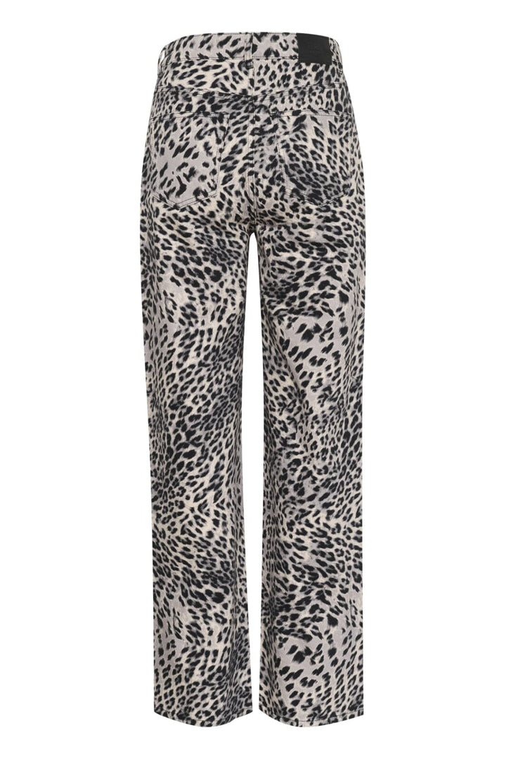 Forudbestilling - Gestuz - Gzleora Wide Jeans 10910300 - 107696 Grey Leopard Jeans