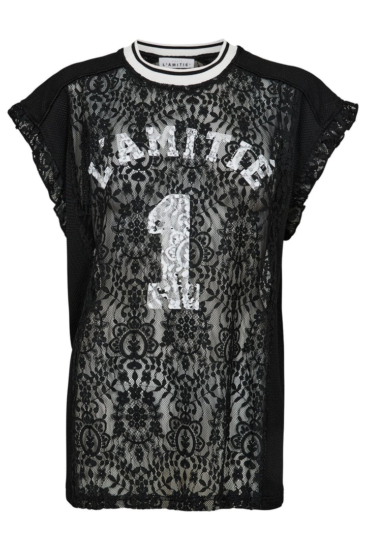 Haute L'Amitié - Football Lace Frill Top HL10124 - Black