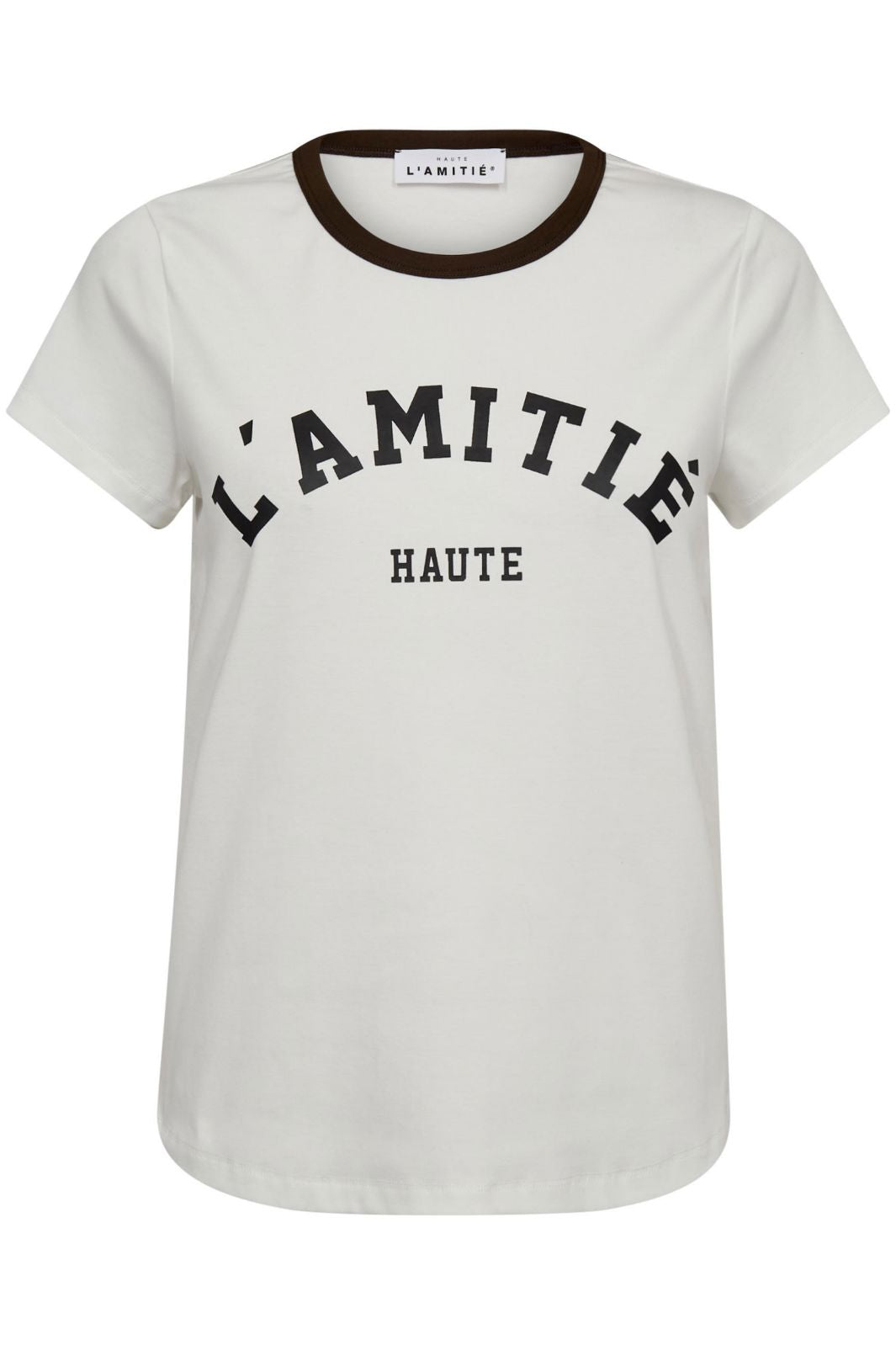 Forudbestilling - Haute L'Amitié - Neckline Logo Tee HL10006 - Off-White/Mocca T-shirts