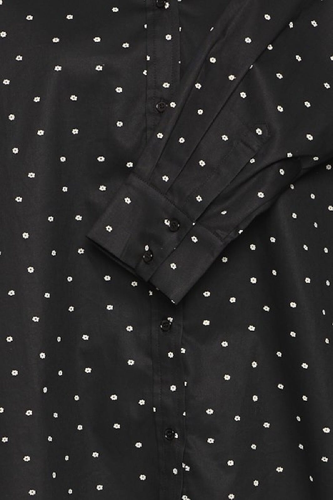 Forudbestilling - Ichi - Ixstormie Flower Sh - 205099 Black W/ White Flower Skjorter