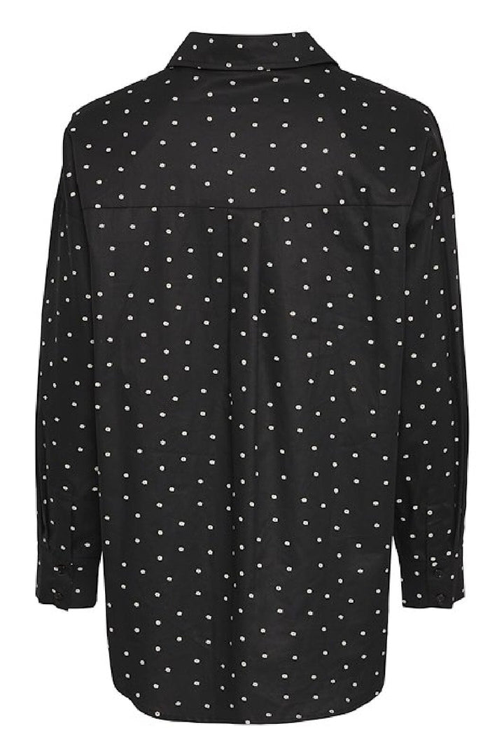 Ichi - Ixstormie Flower Sh - 205099 Black W/ White Flower