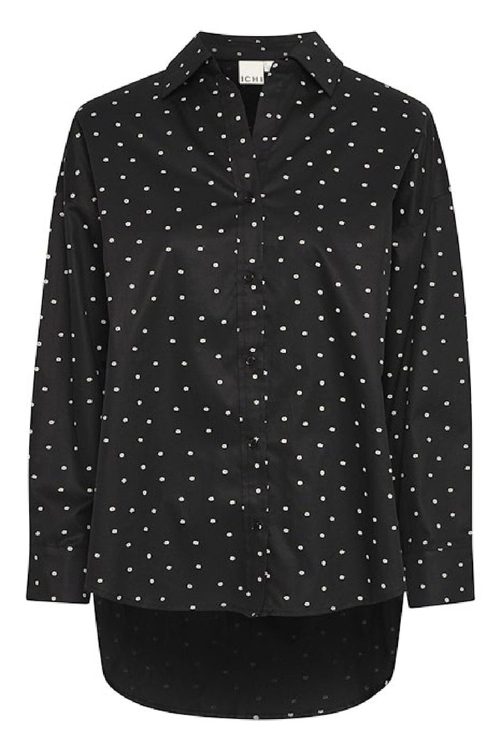 Ichi - Ixstormie Flower Sh - 205099 Black W/ White Flower