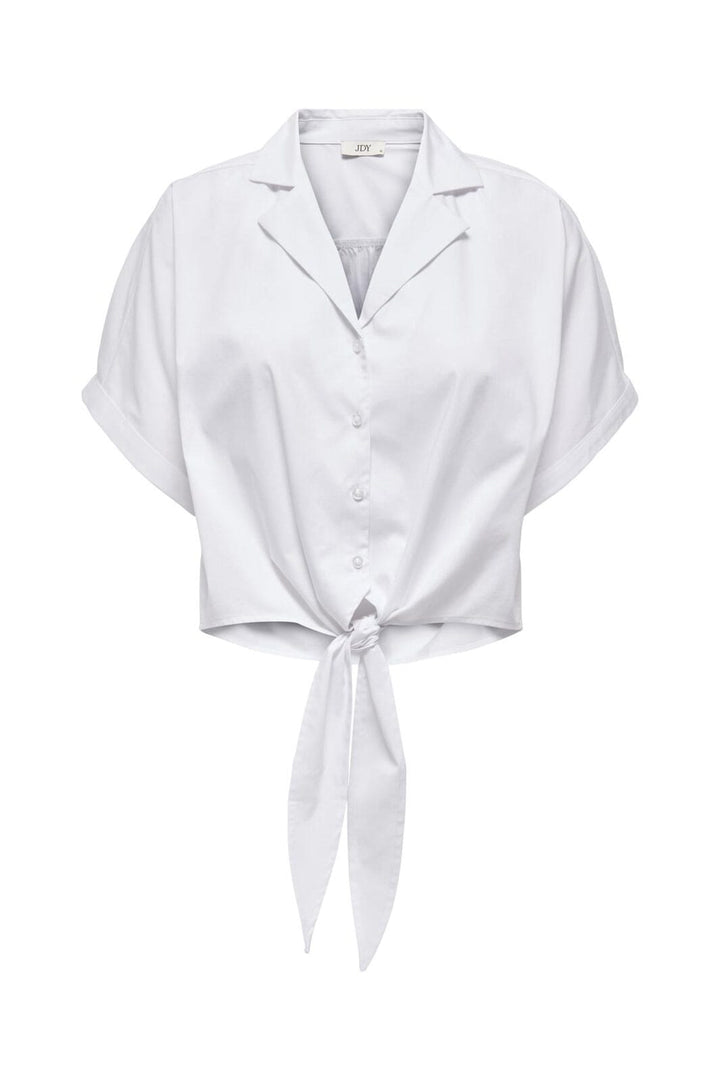 JDY - Jdymio S/S Knot Shirt Dia - 4936828 White