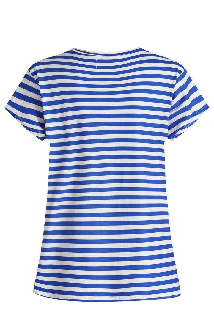 Liberte - Alma-U-Tshirt 9581 - Stripe Ivory Cobolt