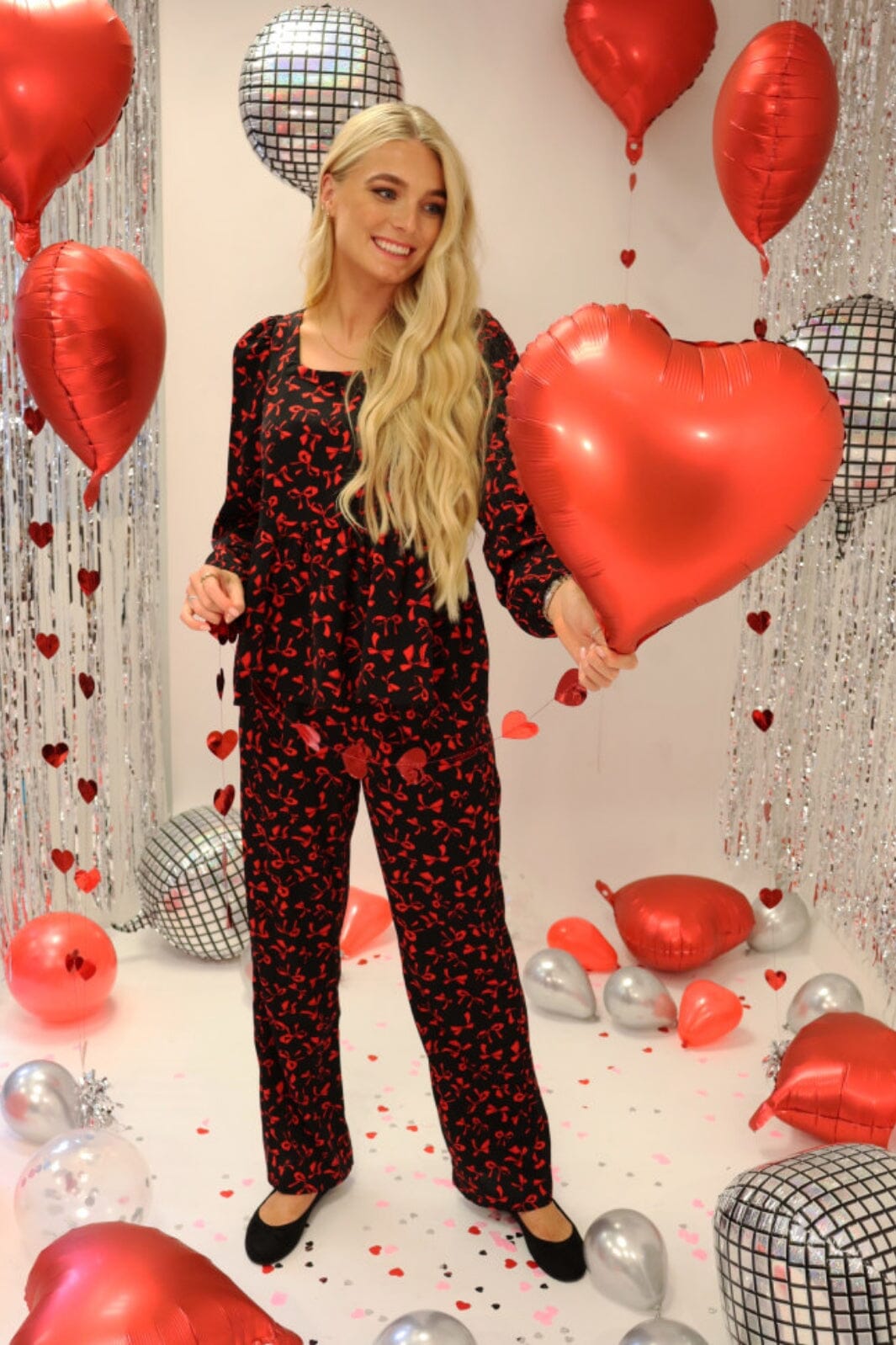 Liberte - Cecilie-Ls-Blouse 22130 - Black Red Bow