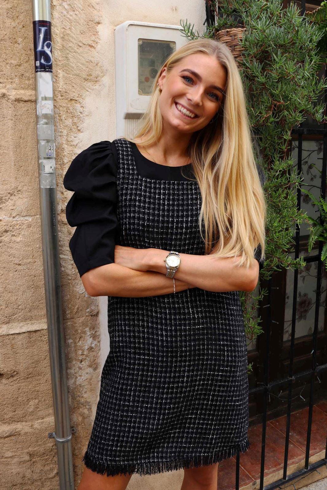 Liberte - Coco Dress 22103 - Grey Black Kjoler