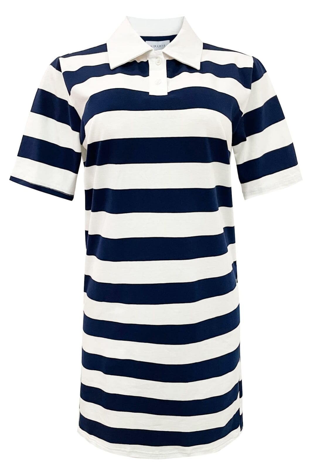 Liberte - Polo-Ss-Dress 22198 - Navy White Stripe