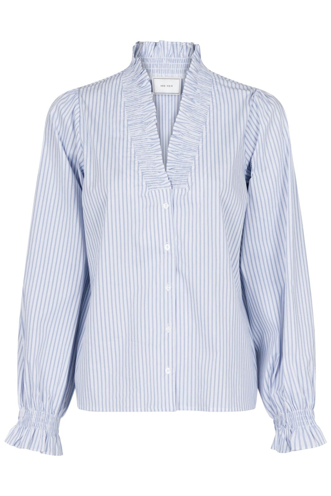 Forudbestilling - Neo Noir - Brielle Stripe Shirt - White/Light Blue - (Marts) Skjorter