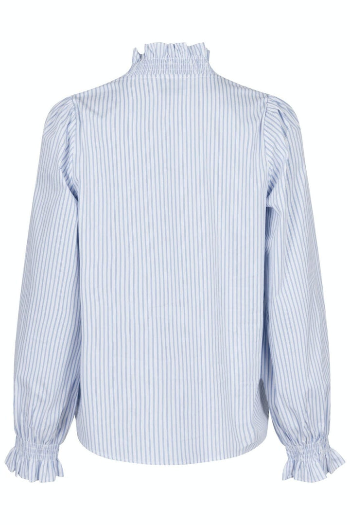 Forudbestilling - Neo Noir - Brielle Stripe Shirt - White/Light Blue - (Marts) Skjorter