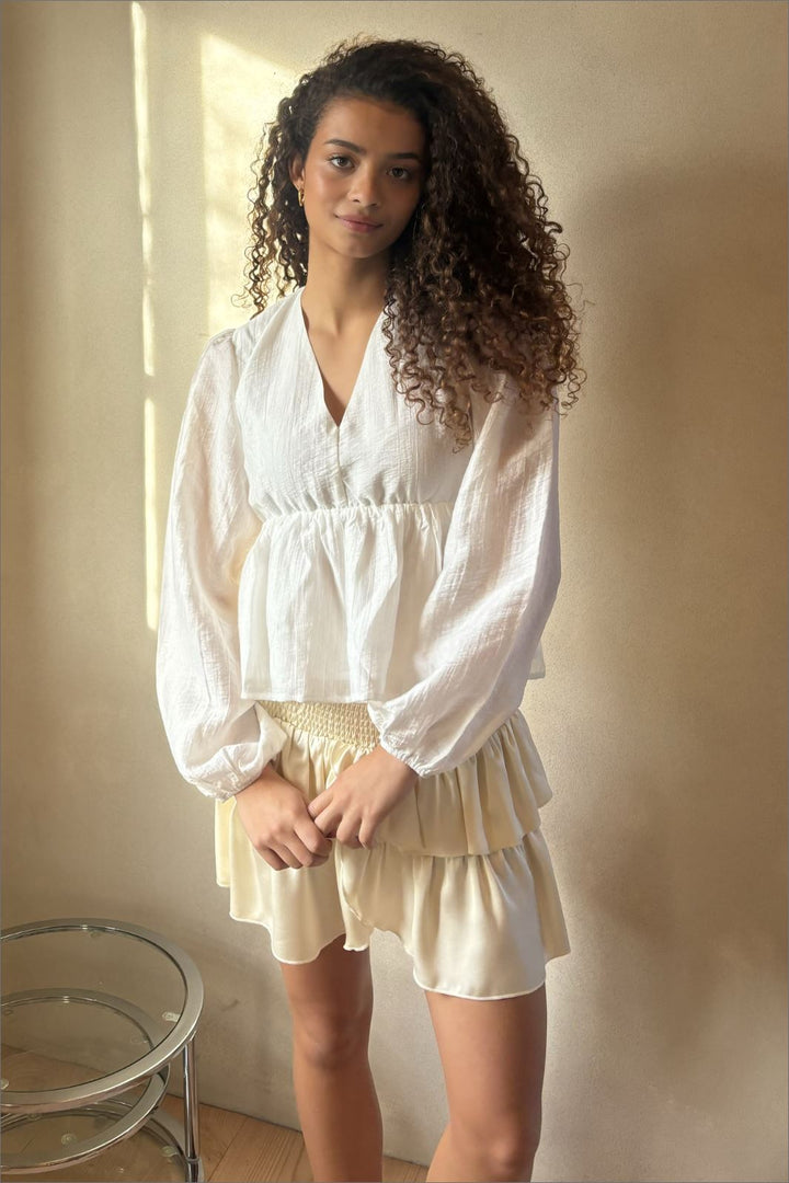 Neo Noir - Carin Heavy Sateen Skirt 161994 - 621 - Pearl