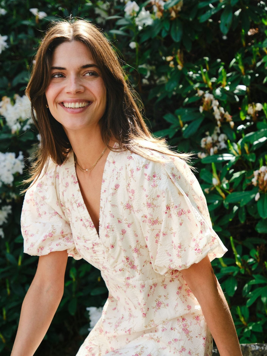 Forudbestilling - Neo Noir - Illana Print Dress 165994 - 630 - Dusty Rose Kjoler