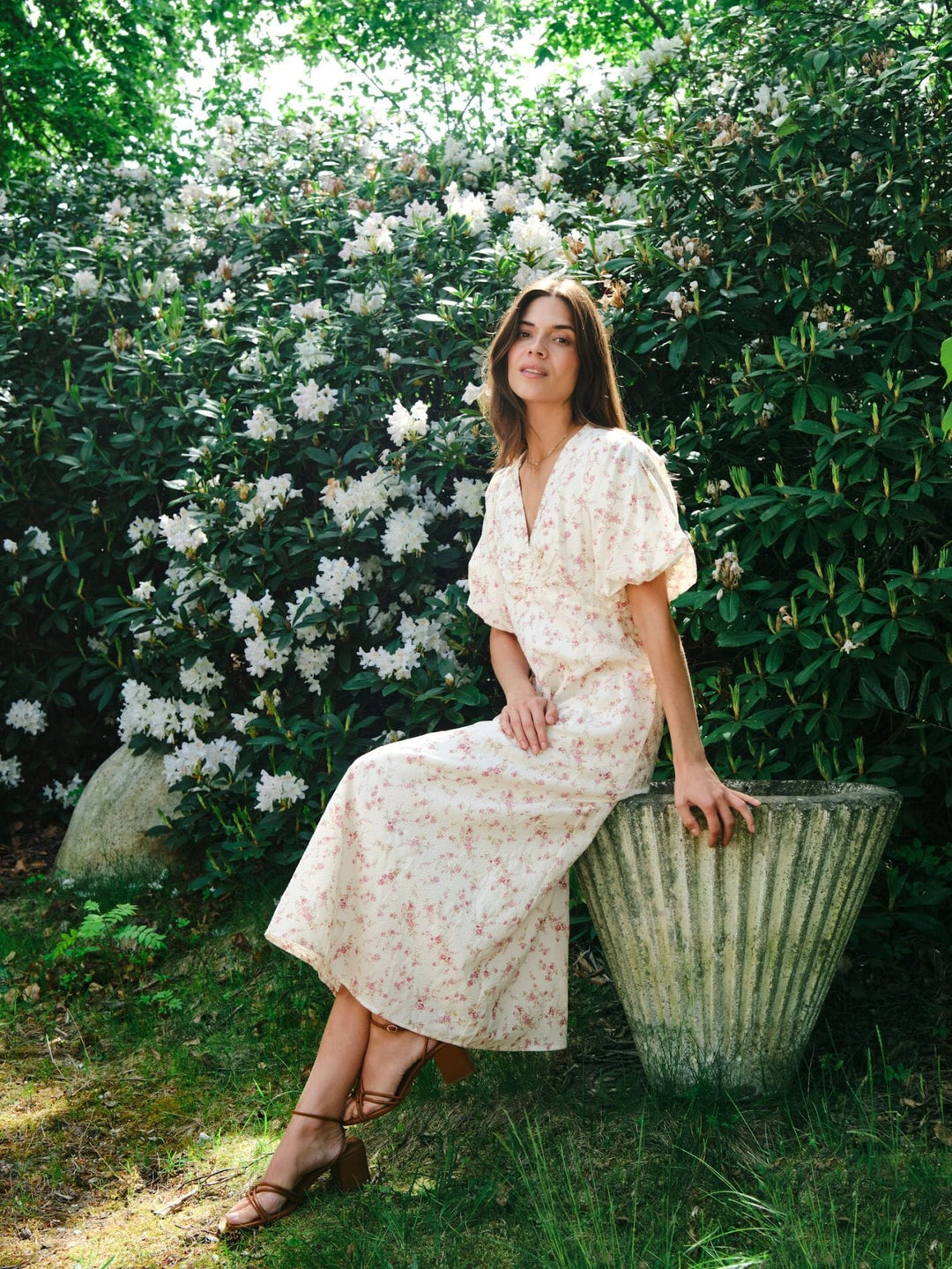 Forudbestilling - Neo Noir - Illana Print Dress 165994 - 630 - Dusty Rose Kjoler