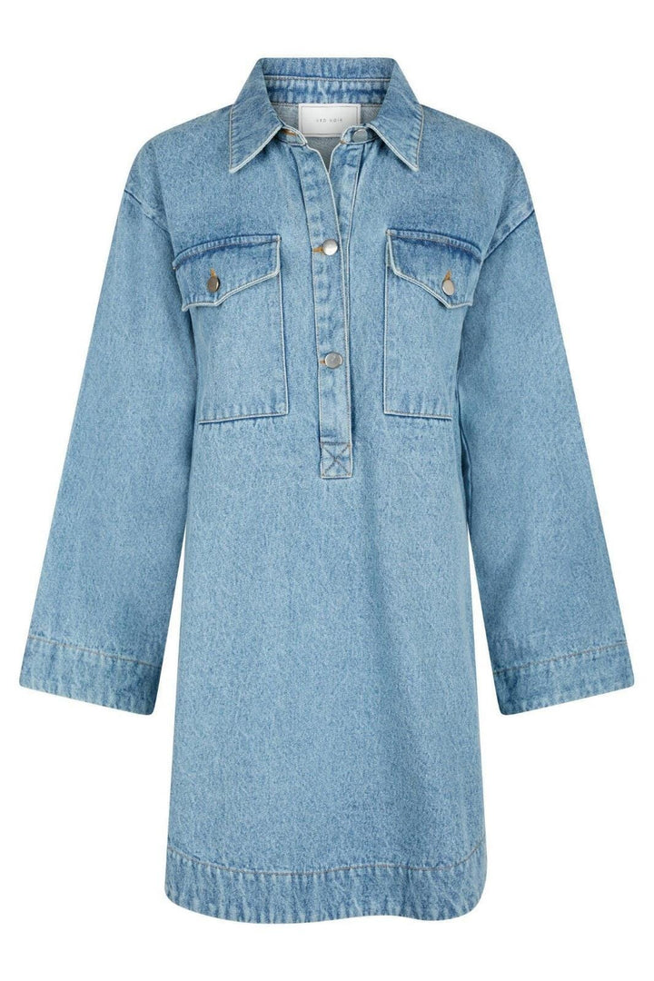 Forudbestilling - Neo Noir - Paras Denim Dress - Smoke Blue Kjoler