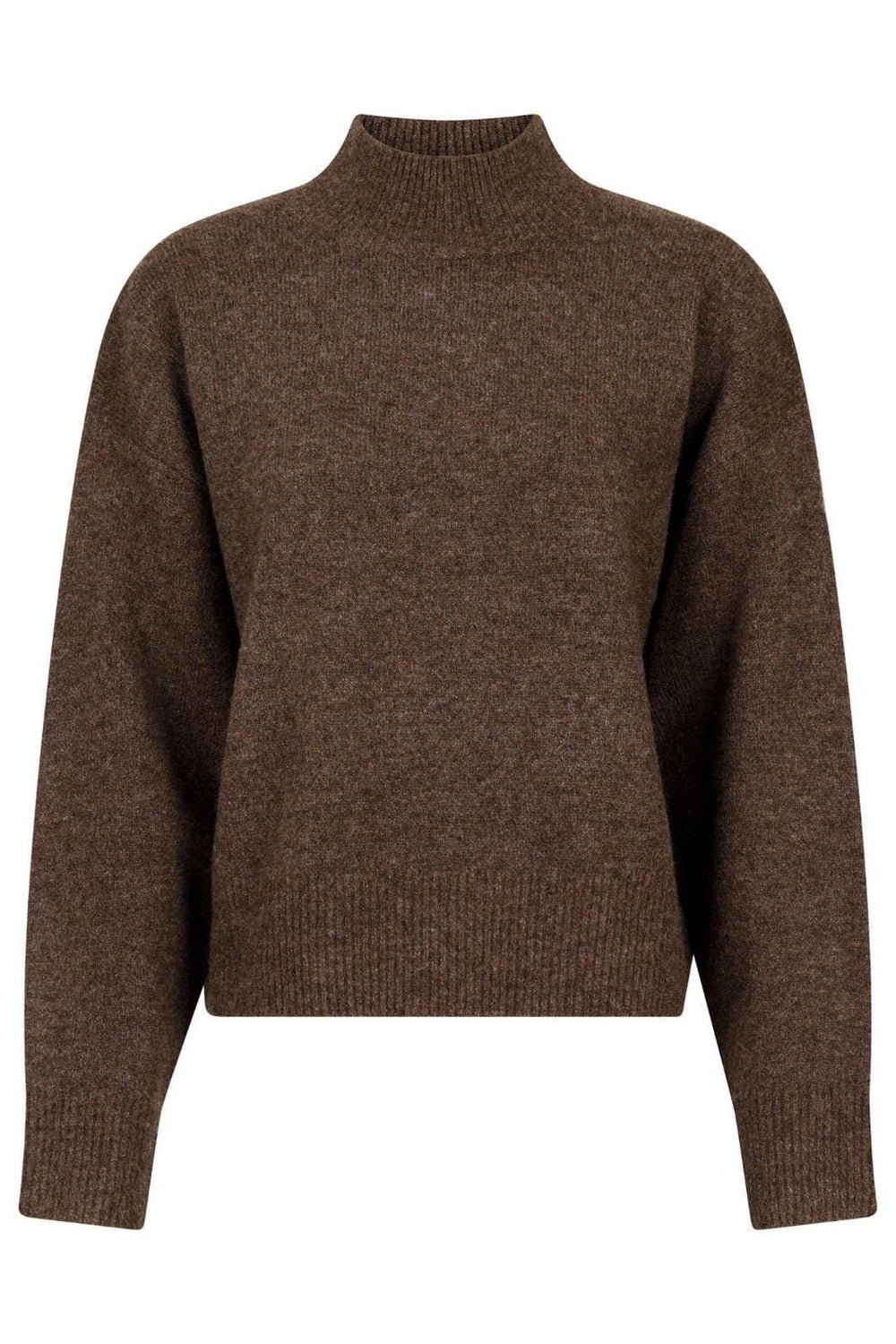 Forudbestilling - Neo Noir - Paulina Knit Blouse - Brown Melange Strikbluser