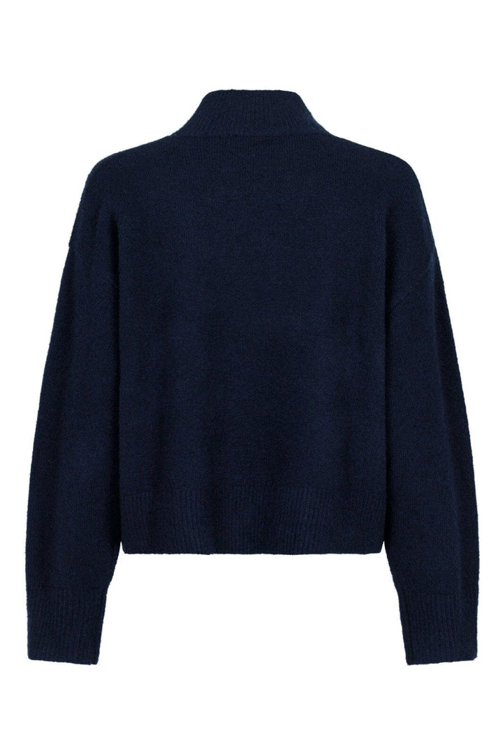 Forudbestilling - Neo Noir - Paulina Knit Blouse - Navy Strikbluser