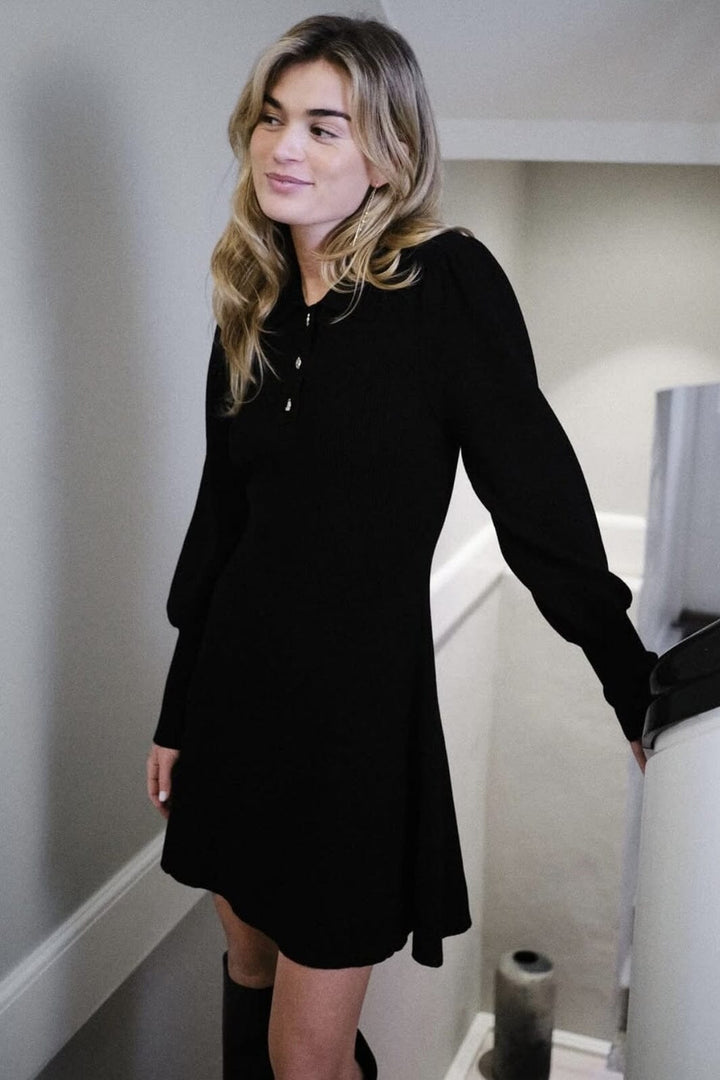 Forudbestilling - Neo Noir - Polli Rib Knit Dress 164503 - 100 - Black Kjoler