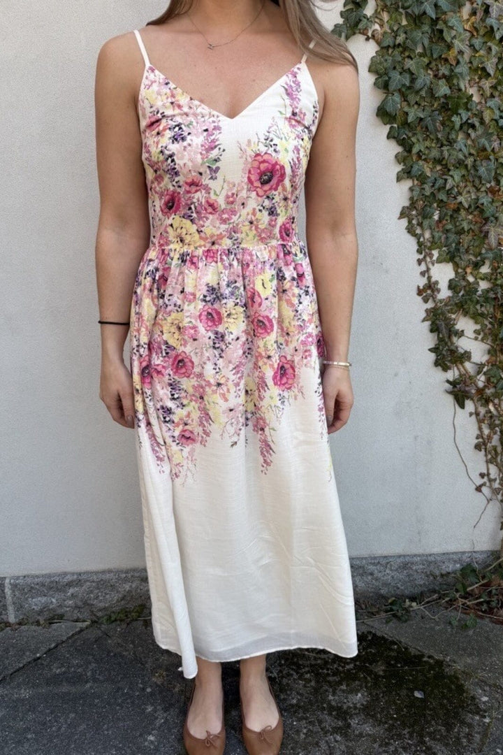 Neo Noir - Sanni Flower Print Dress 166178 - 124 - Ivory