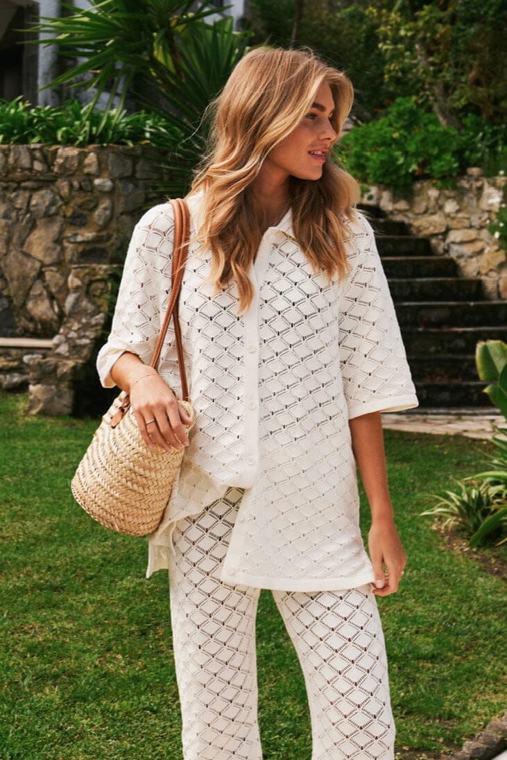 Forudbestilling - Neo Noir - Sette Crochet Blouse 165216 - 121 - Off White Bluser