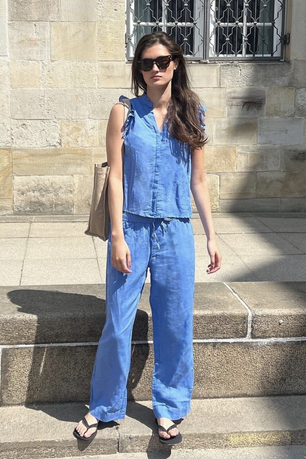 Forudbestilling - Neo Noir - Sonar Linen Pants - Dusty Blue Bukser