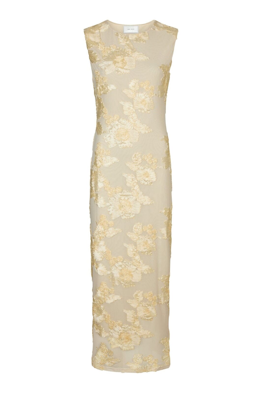 Forudbestilling - Neo Noir - Tiranna Big Flower Mesh Dress 166824 - 191 - Light Yellow