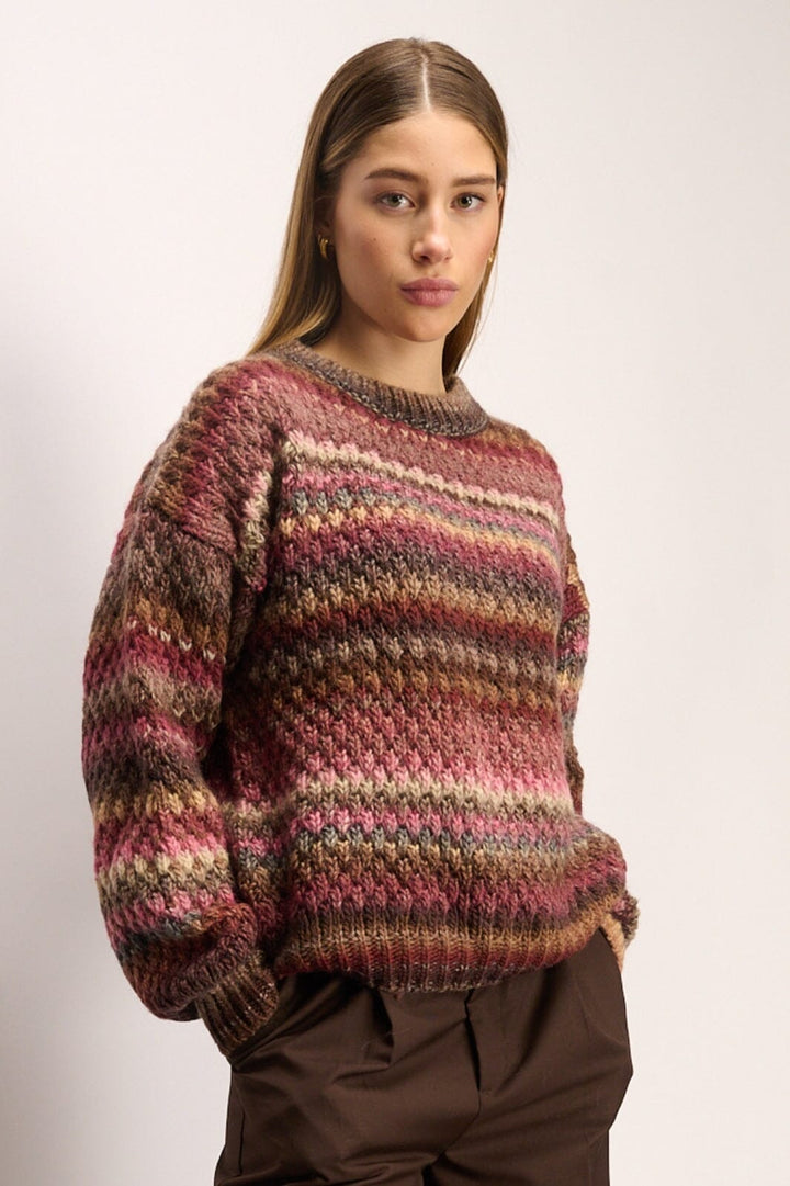 Forudbestilling - Noella - Gio Knit Sweater - 1047 Rust Mix Strikbluser