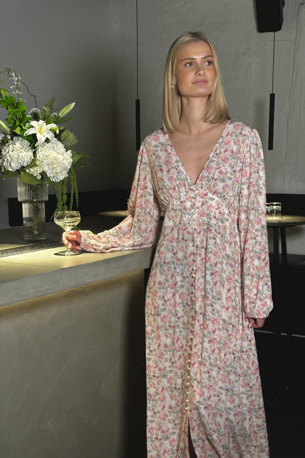 Forudbestilling - Noella - Lilith Maxi Dress 14160005 - 1389 - Cinthia Pink Print Kjoler