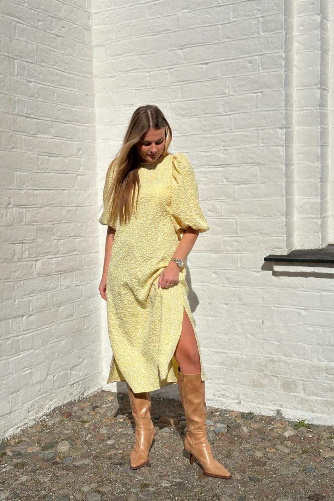 Forudbestilling - Noella - Reno Pastis Long Dress 11610005 - 990 - Buttercup Yellow Kjoler