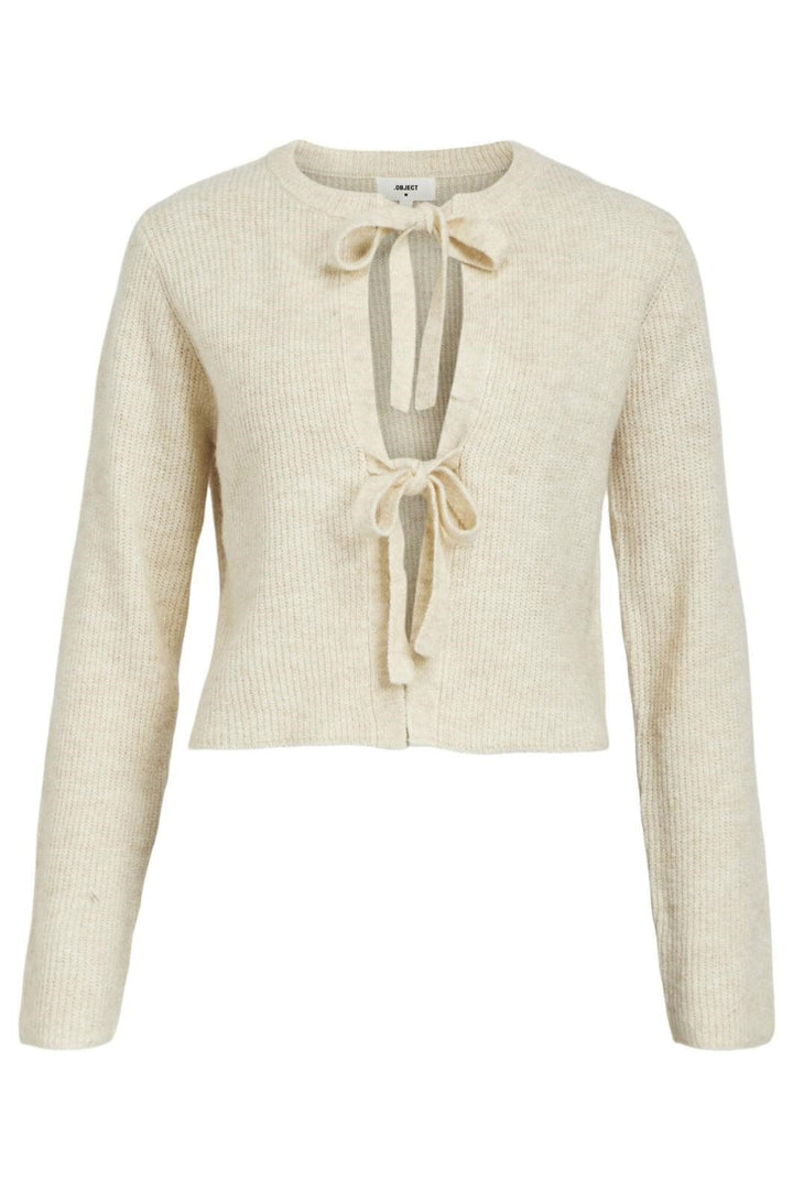 Object - Objparvi Knit Cardigan 130 - 4363590 Sandshell Melange